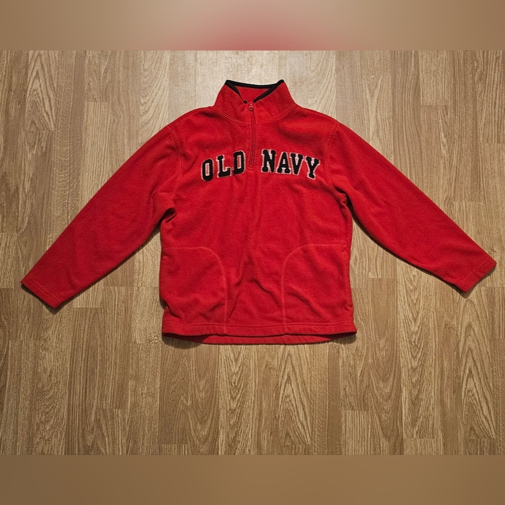 Old Navy Kids Red Fleece Quarter Zip Boy's Medium